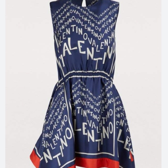 RED WHITE AND BLUE ASYMMETRICAL DRESS
